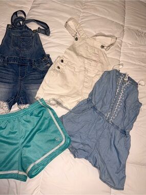 Girls size 12 mixed lot play clothes Justice FABKIDS OshKosh romper overalls